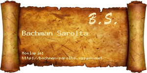 Bachman Sarolta névjegykártya