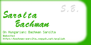 sarolta bachman business card